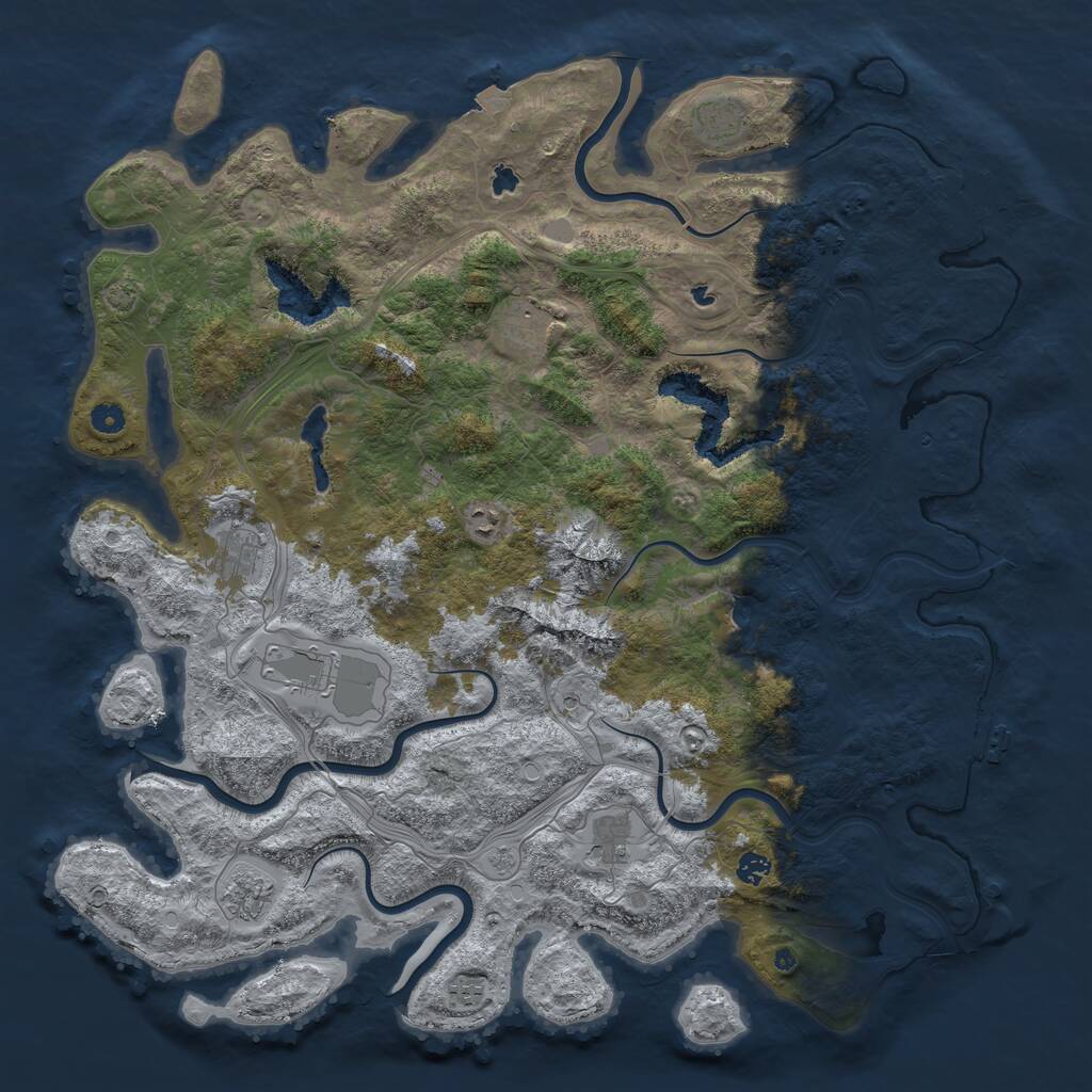 Rust Map: Procedural Map, Size: 5000, Seed: 278, 15 Monuments