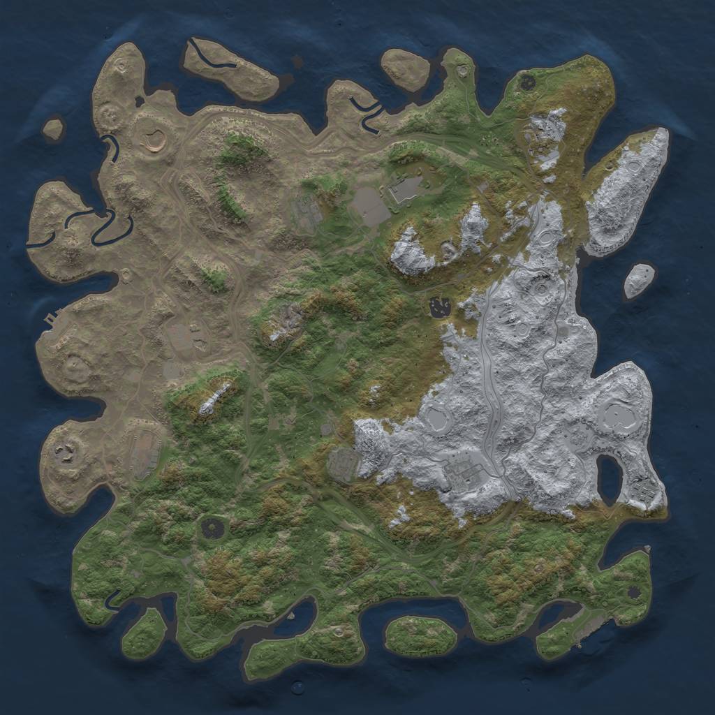 Rust Map: Procedural Map, Size: 4800, Seed: 853396320, 20 Monuments