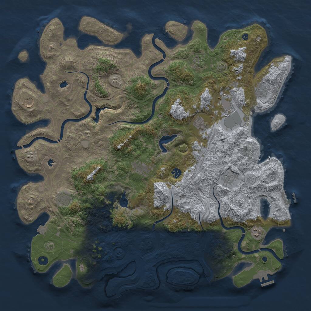 Rust Map: Procedural Map, Size: 4800, Seed: 853396320, 17 Monuments