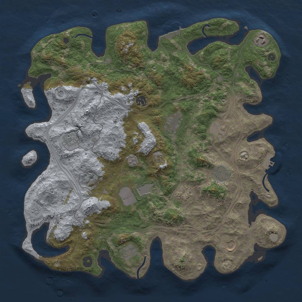 Rust Map: Procedural Map, Size: 4250, Seed: 1624856881, 20 Monuments