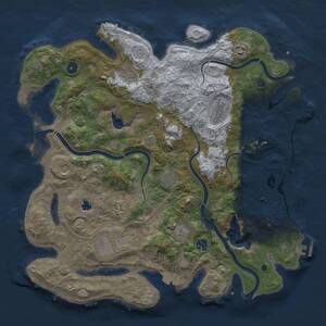 Thumbnail Rust Map: Procedural Map, Size: 4250, Seed: 85324673, 16 Monuments