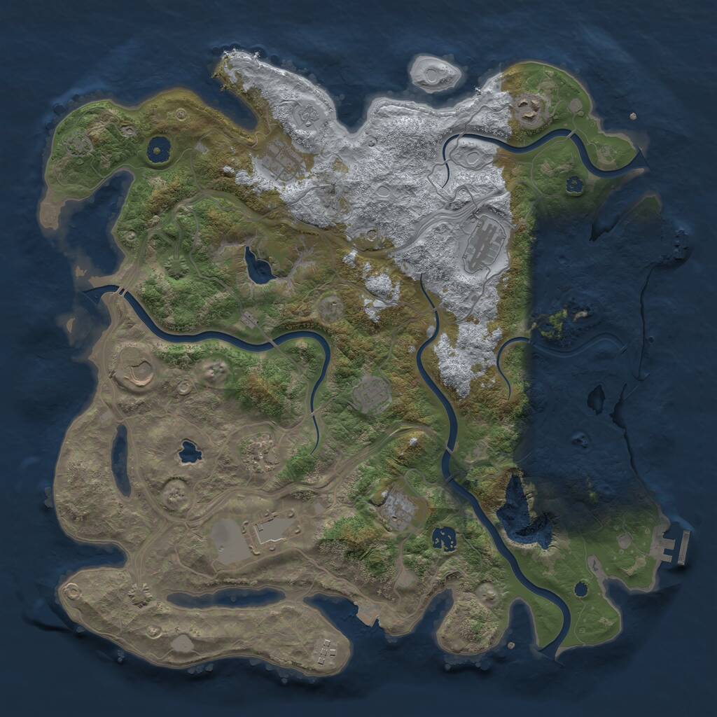 Rust Map: Procedural Map, Size: 4250, Seed: 85324673, 16 Monuments