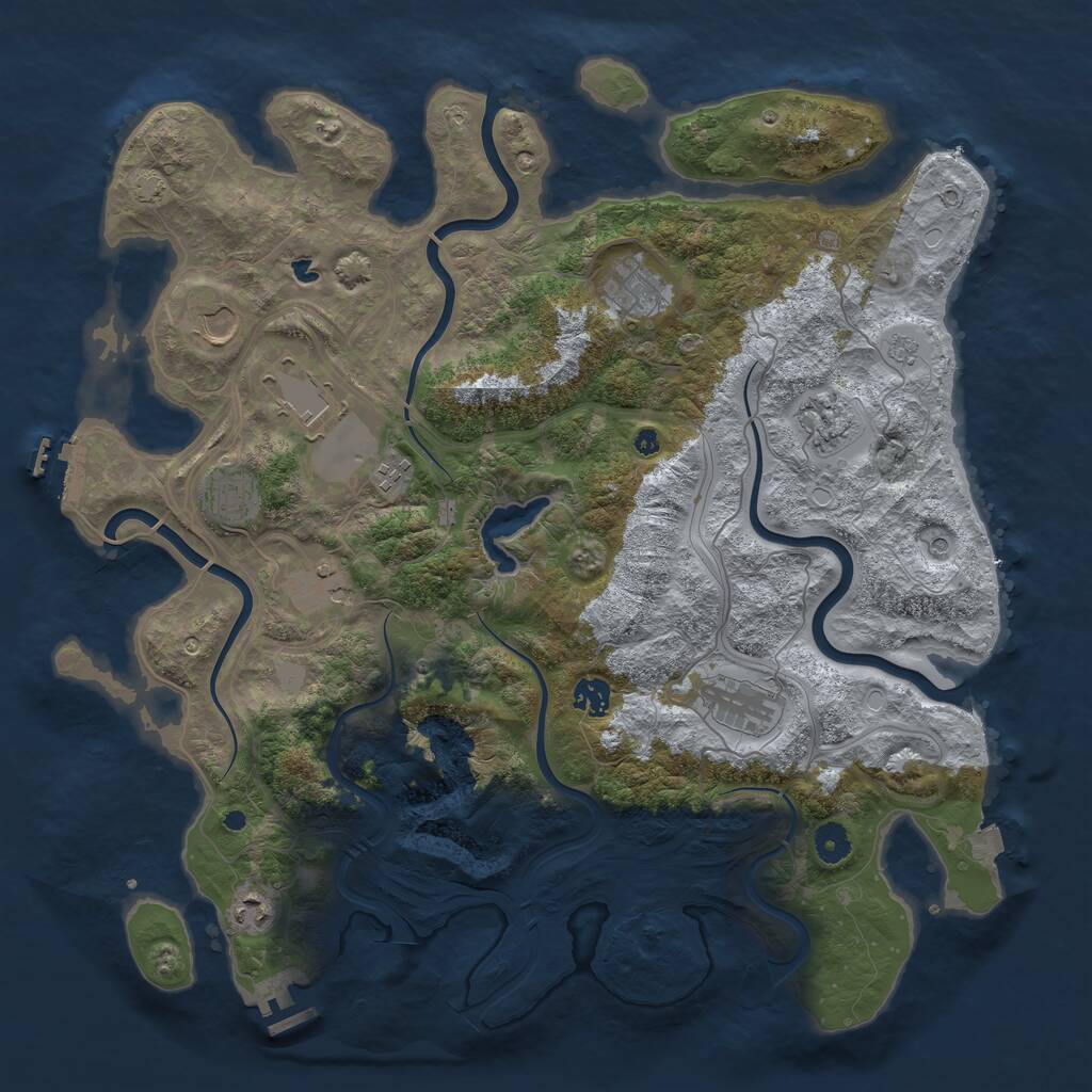 Rust Map: Procedural Map, Size: 4280, Seed: 1871591024, 16 Monuments
