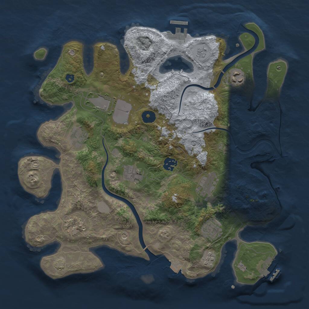 Rust Map: Procedural Map, Size: 3500, Seed: 136314009, 15 Monuments