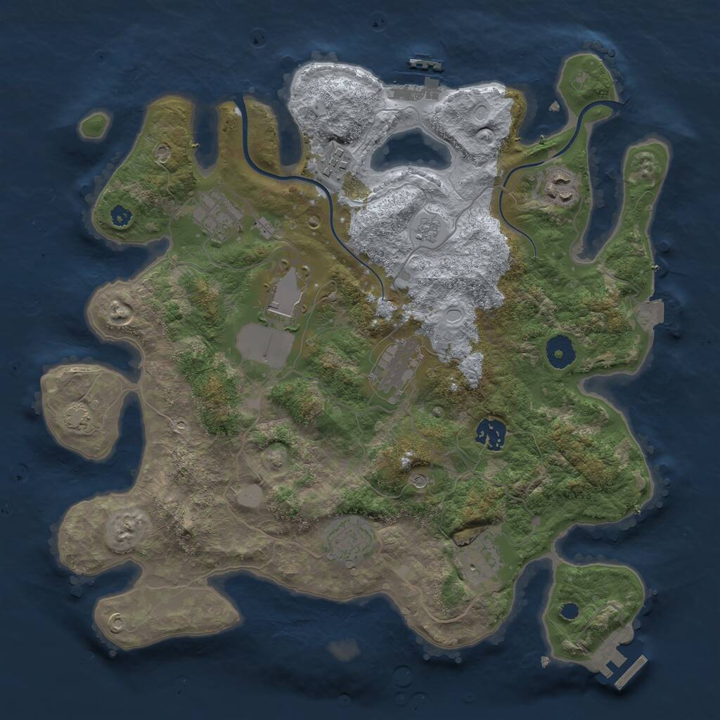 Rust Map: Procedural Map, Size: 3500, Seed: 136314009, 14 Monuments