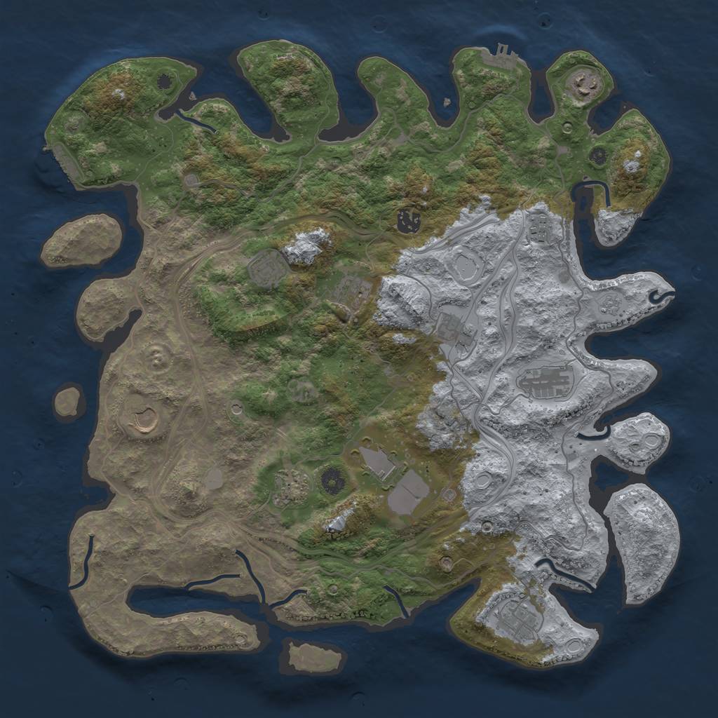Rust Map: Procedural Map, Size: 4300, Seed: 962220920, 20 Monuments