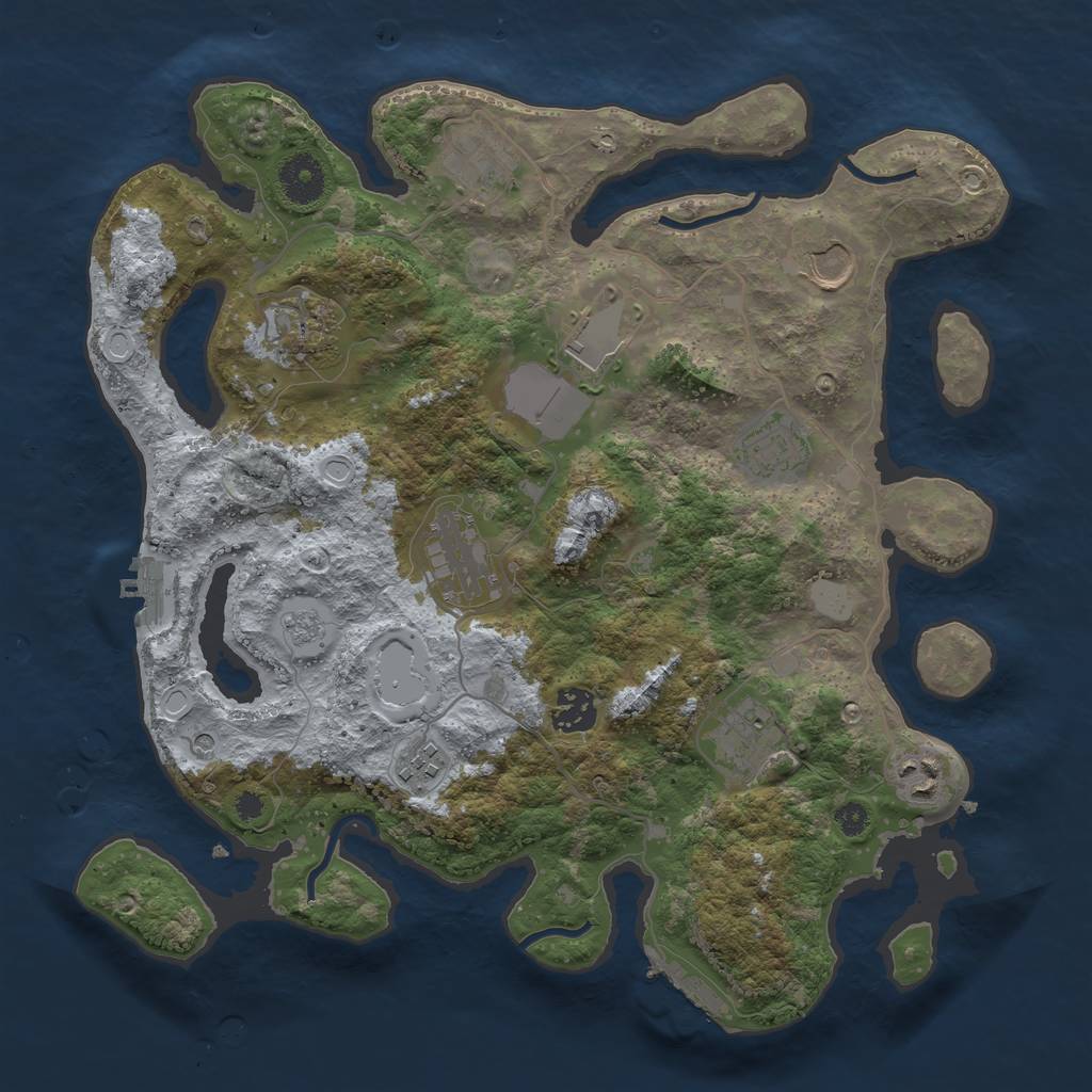 Rust Map: Procedural Map, Size: 3500, Seed: 1966038332, 19 Monuments