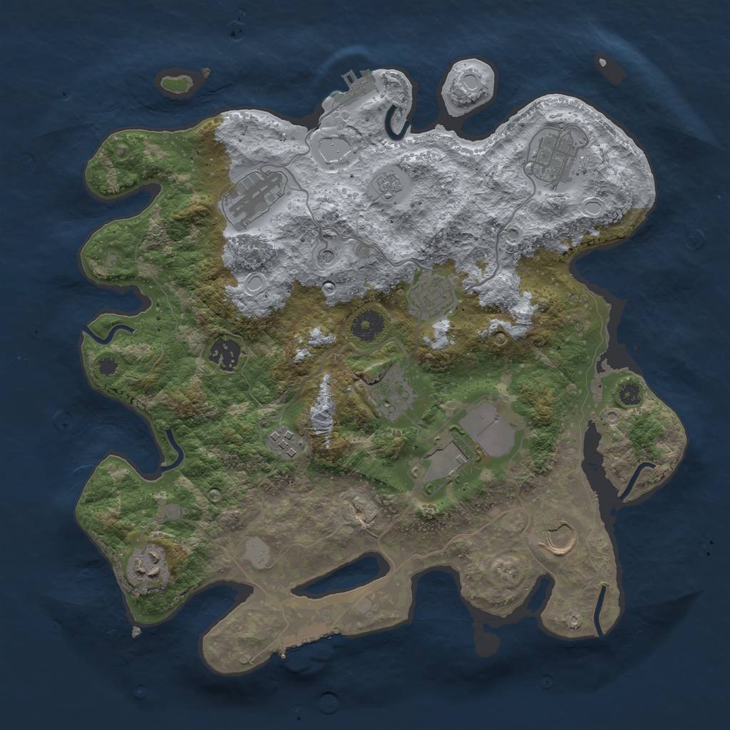 Rust Map: Procedural Map, Size: 3500, Seed: 13425648, 18 Monuments