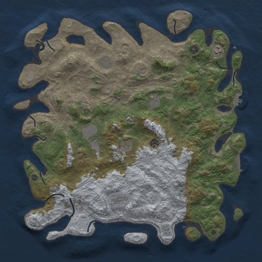 Rust Map: Procedural Map, Size: 4500, Seed: 536272955, 19 Monuments