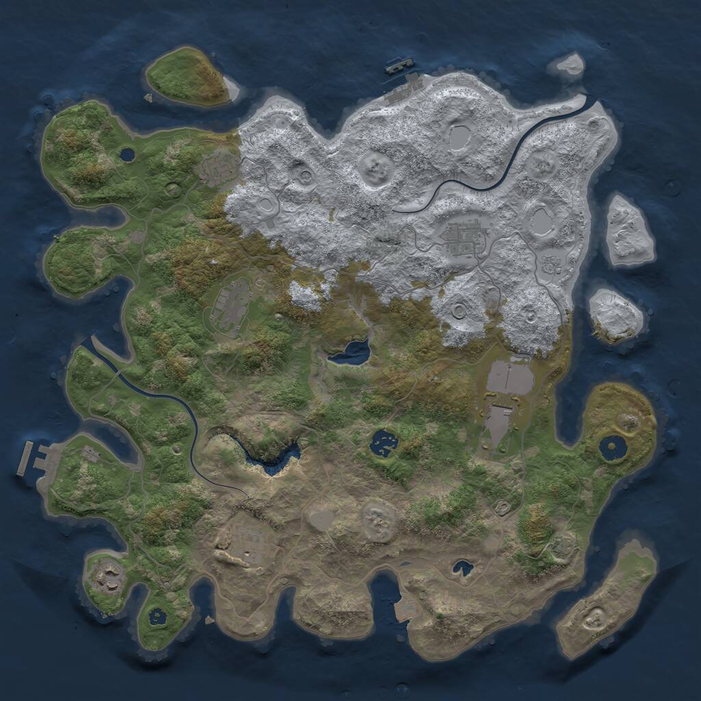 Rust Map: Procedural Map, Size: 4000, Seed: 1492764798, 13 Monuments