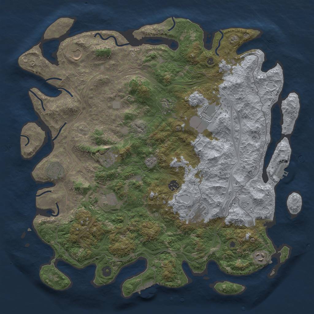 Rust Map: Procedural Map, Size: 4500, Seed: 19880225, 19 Monuments