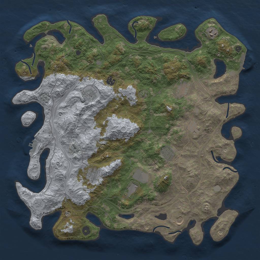 Rust Map: Procedural Map, Size: 4500, Seed: 22020170, 19 Monuments