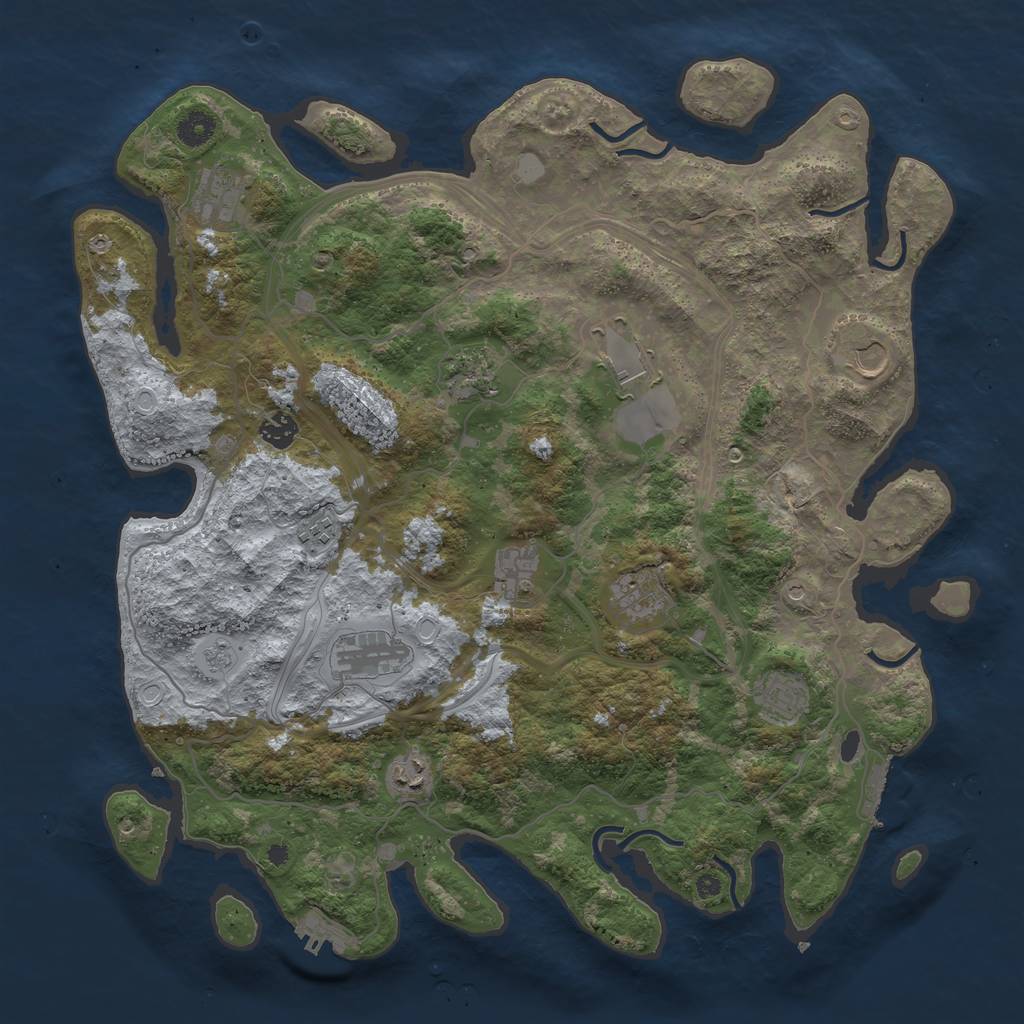 Rust Map: Procedural Map, Size: 4250, Seed: 1553334554, 20 Monuments