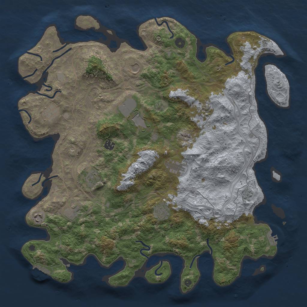 Rust Map: Procedural Map, Size: 4450, Seed: 433359903, 20 Monuments