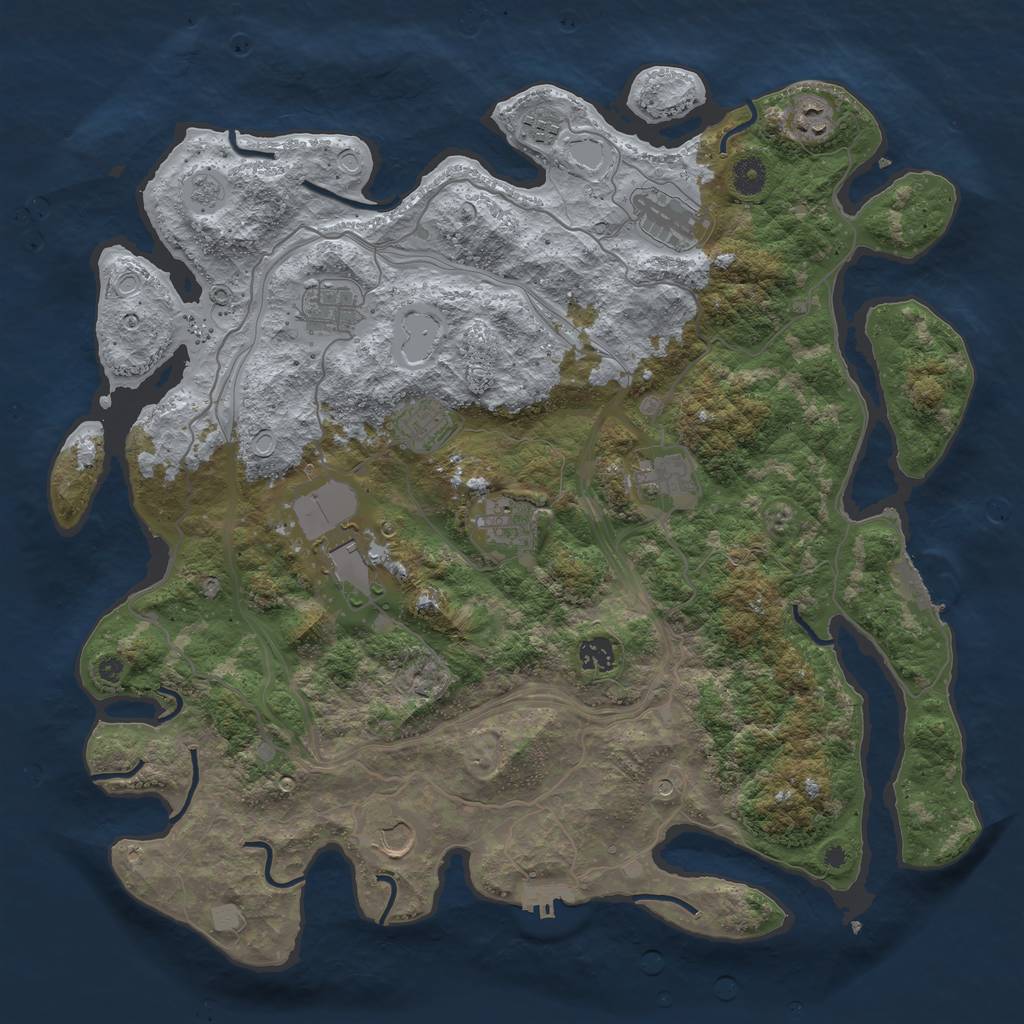 Rust Map: Procedural Map, Size: 4250, Seed: 894908480, 19 Monuments