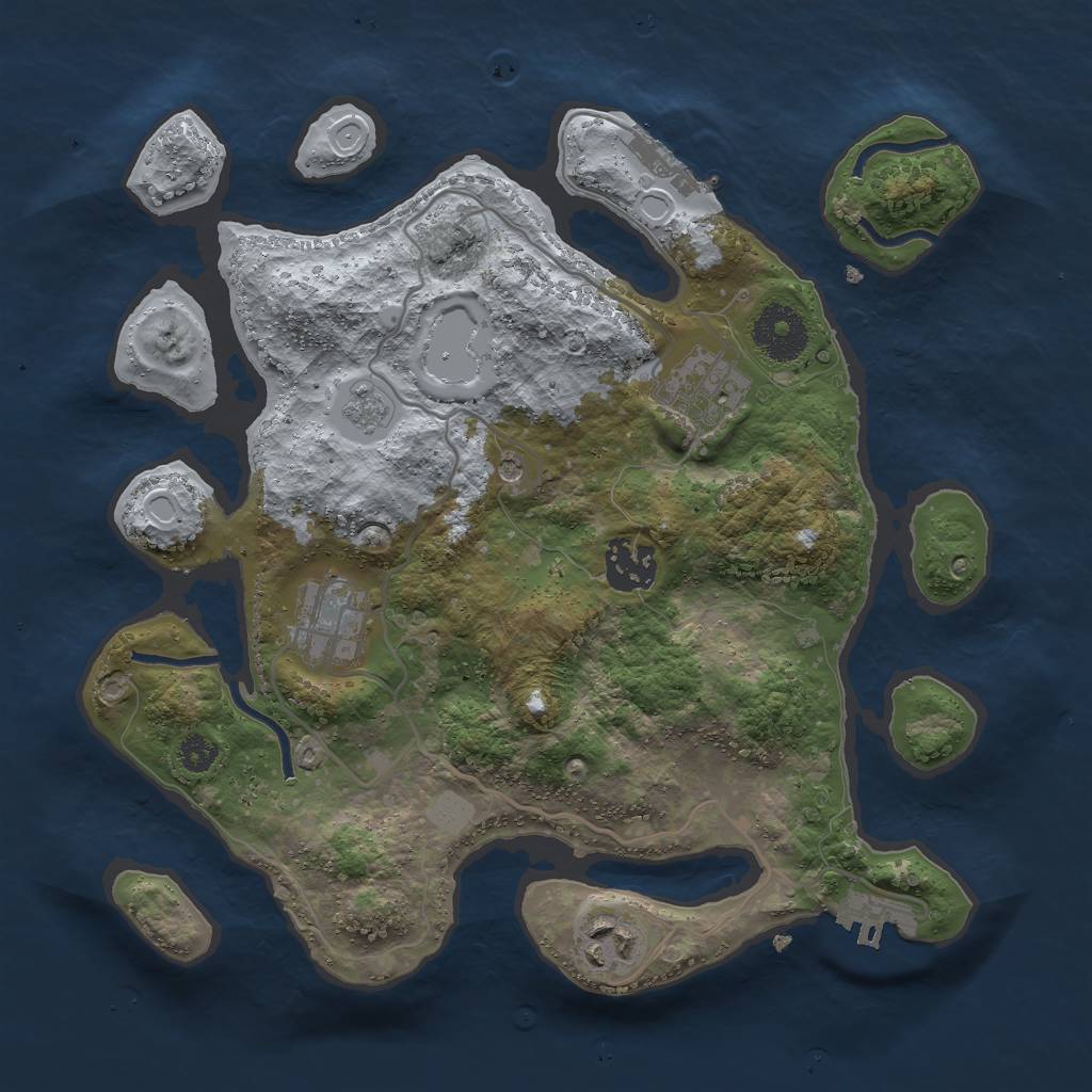 Rust Map: Procedural Map, Size: 3000, Seed: 1626179228, 13 Monuments