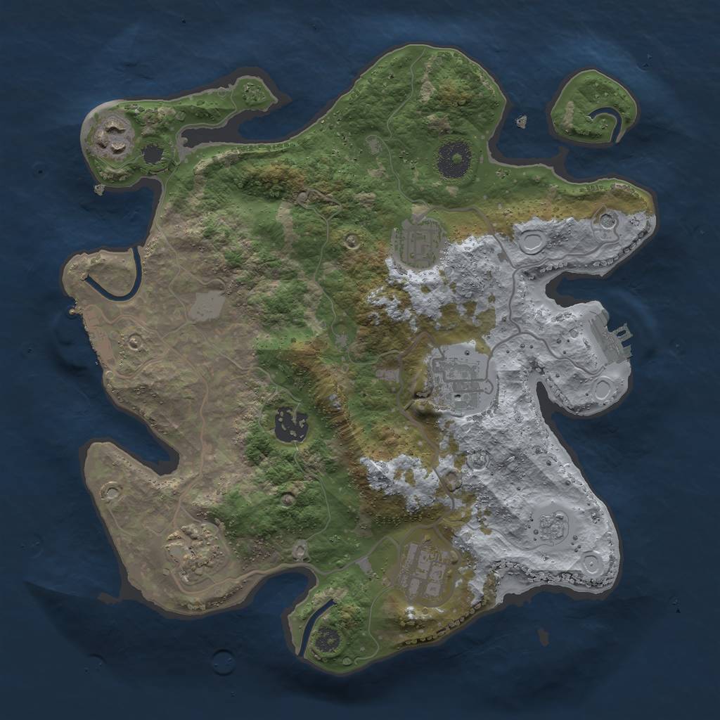 Rust Map: Procedural Map, Size: 3000, Seed: 603070486, 15 Monuments