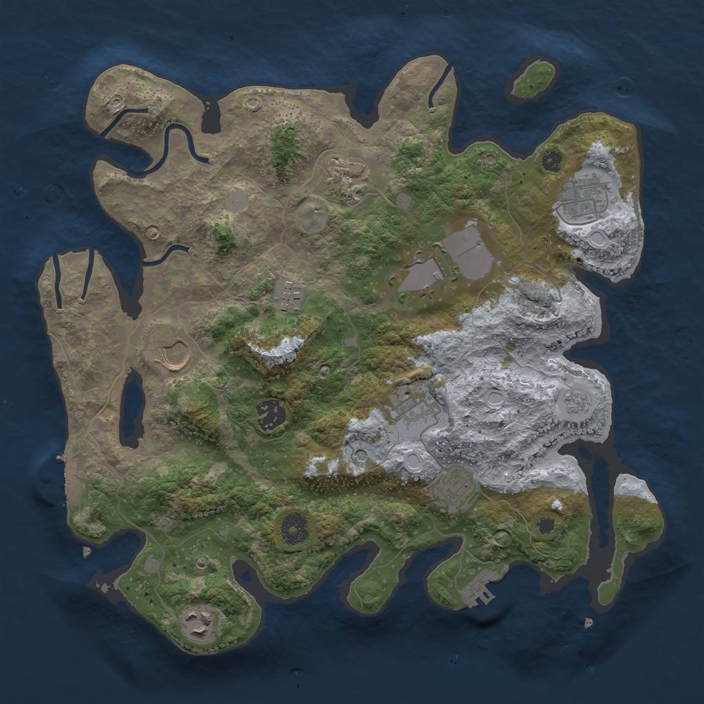 Rust Map: Procedural Map, Size: 3500, Seed: 4531, 18 Monuments
