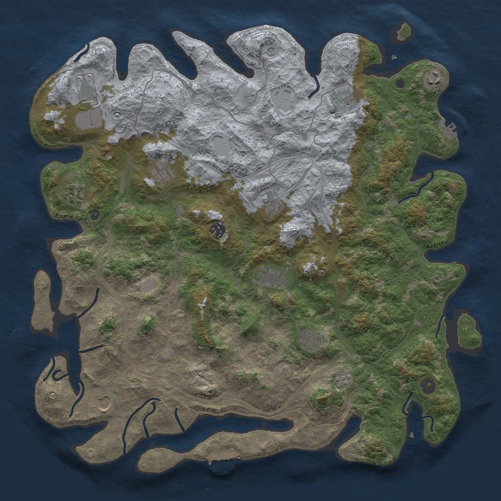 Rust Map: Procedural Map, Size: 4800, Seed: 30061962, 20 Monuments