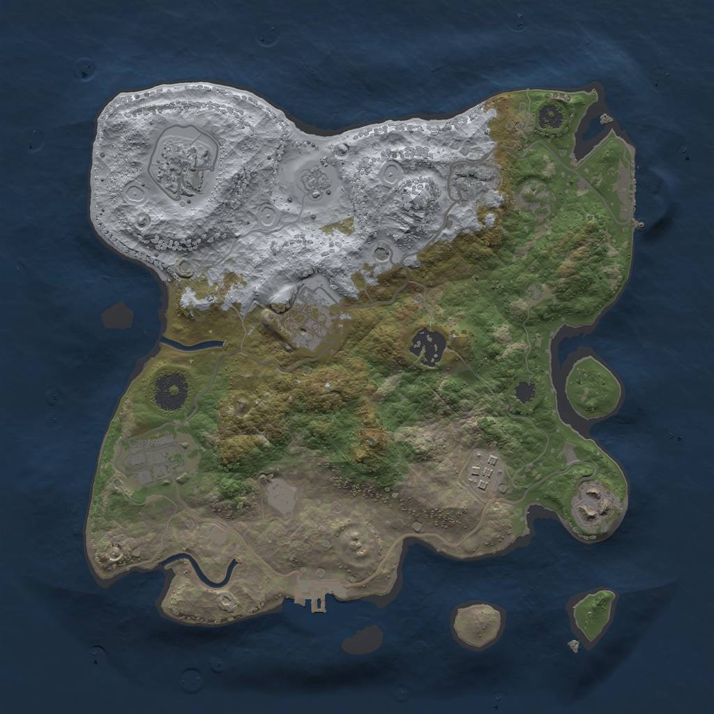 Rust Map: Procedural Map, Size: 3000, Seed: 38928590, 15 Monuments