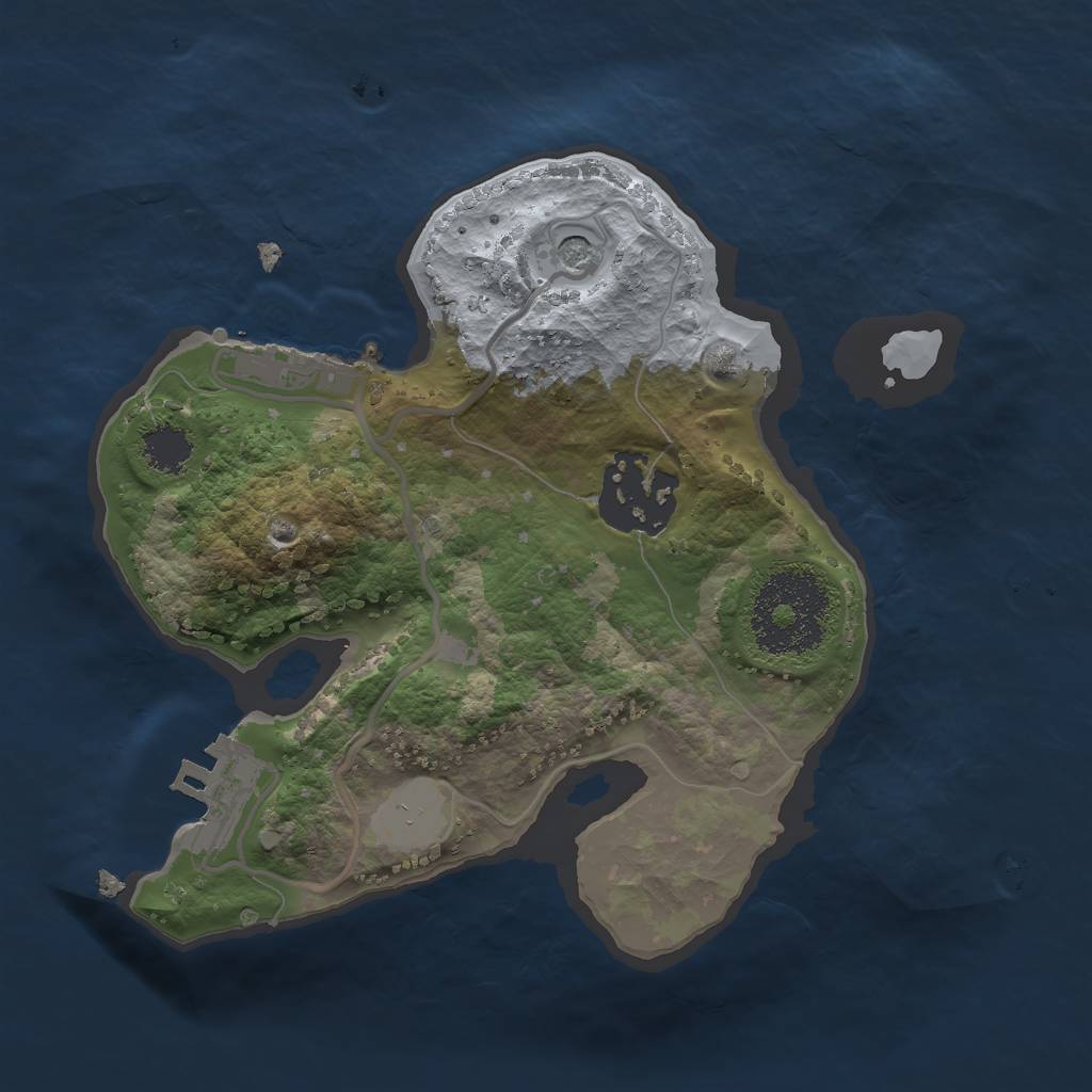 Rust Map: Procedural Map, Size: 2000, Seed: 2134928133, 9 Monuments