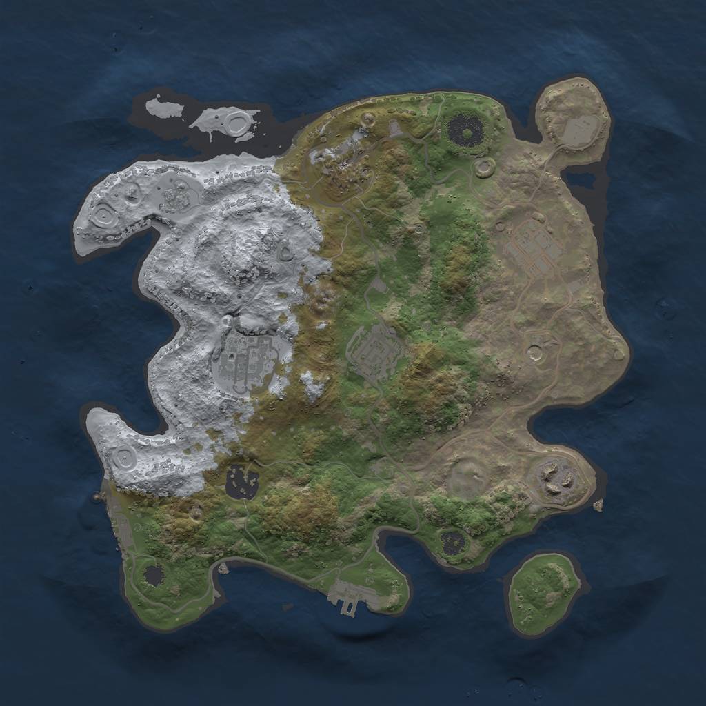 Rust Map: Procedural Map, Size: 3000, Seed: 1927279220, 15 Monuments