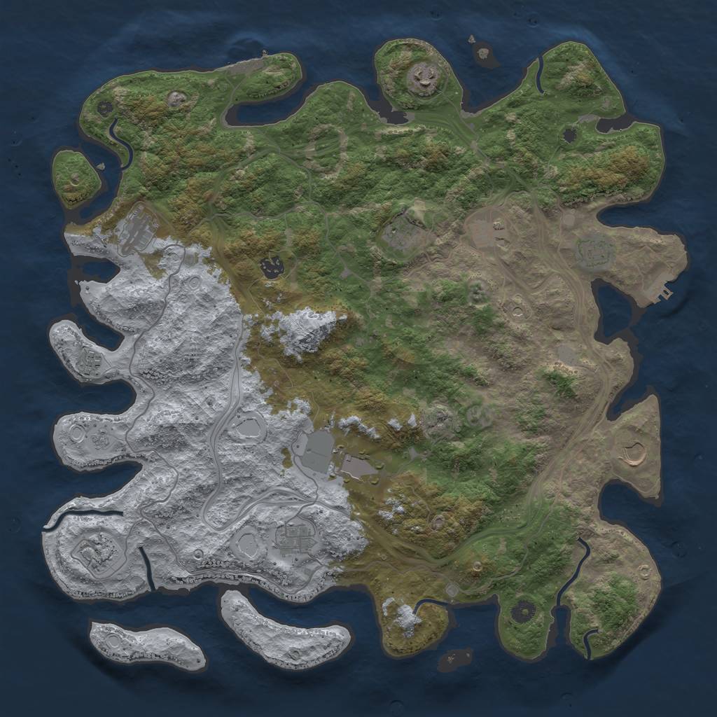 Rust Map: Procedural Map, Size: 4600, Seed: 9988554, 20 Monuments