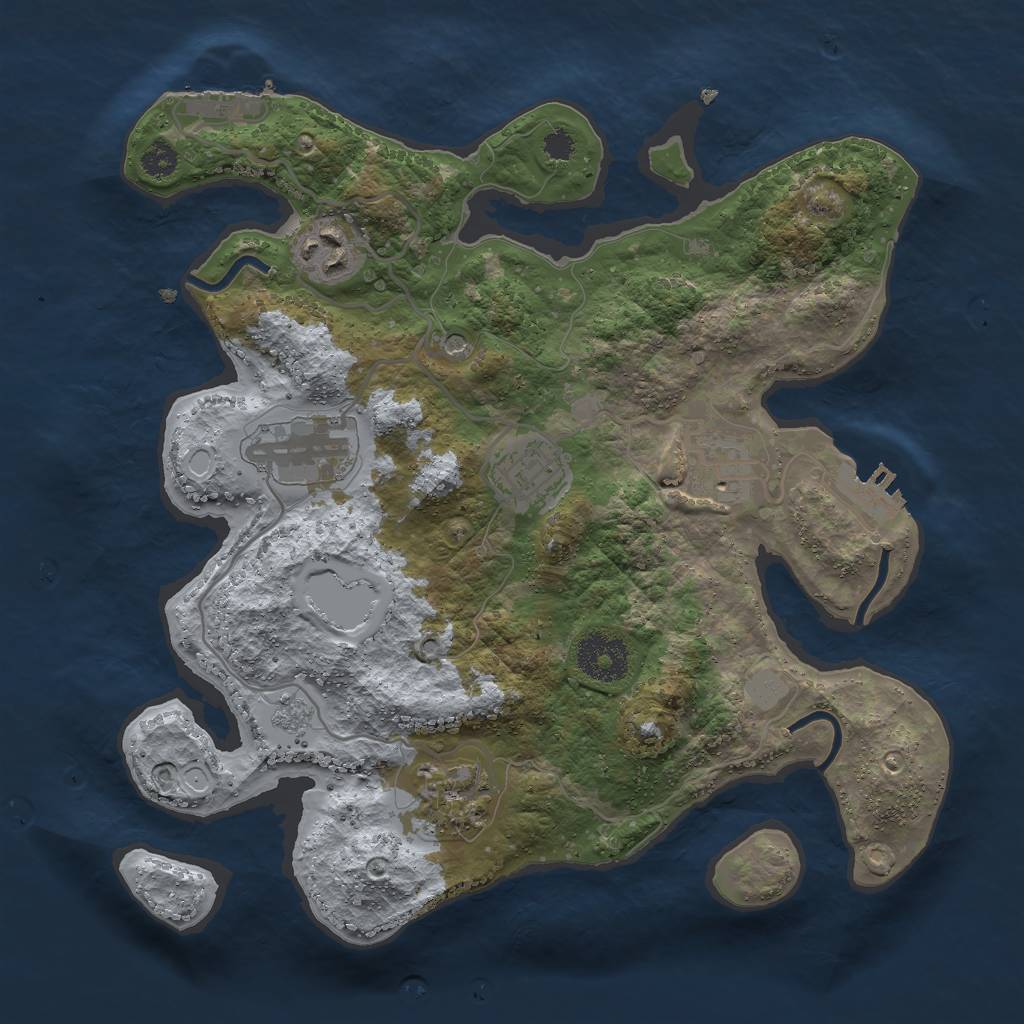 Rust Map: Procedural Map, Size: 3000, Seed: 30167, 14 Monuments