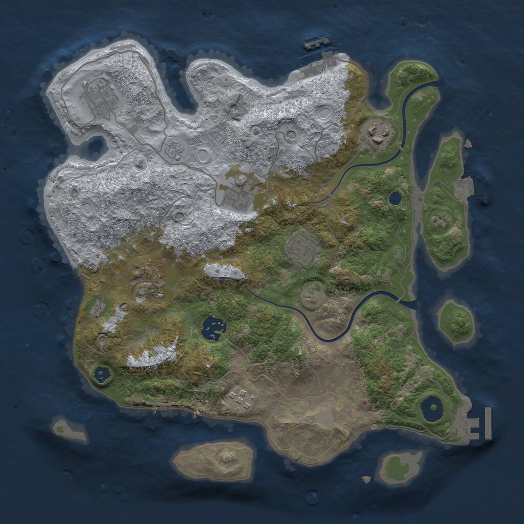 Rust Map: Procedural Map, Size: 3293, Seed: 978304, 12 Monuments