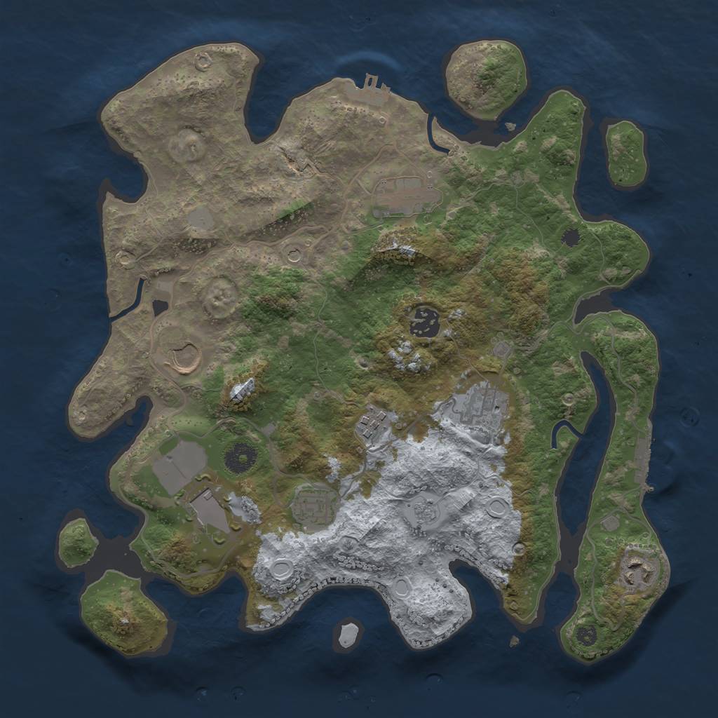 Rust Map: Procedural Map, Size: 3500, Seed: 1526538832, 17 Monuments