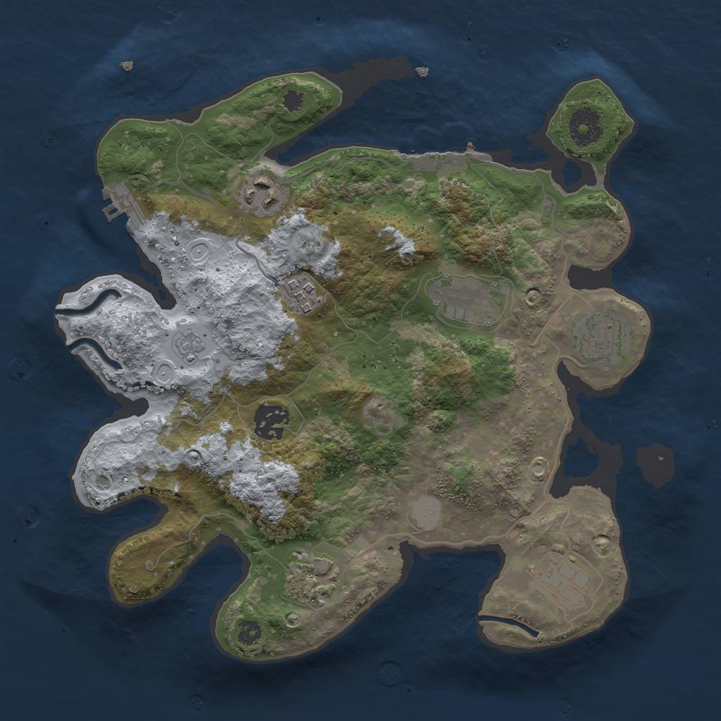 Rust Map: Procedural Map, Size: 3000, Seed: 15264, 15 Monuments