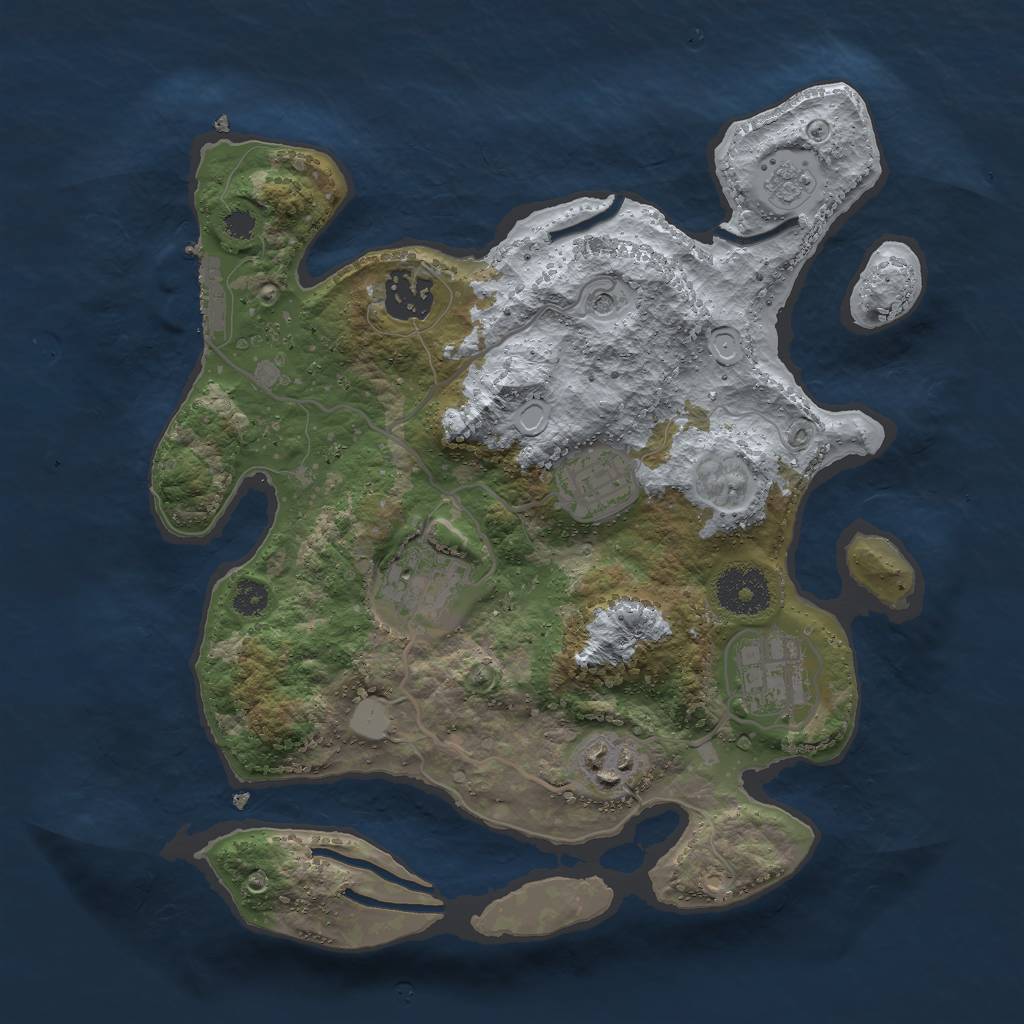 Rust Map: Procedural Map, Size: 3000, Seed: 811, 13 Monuments