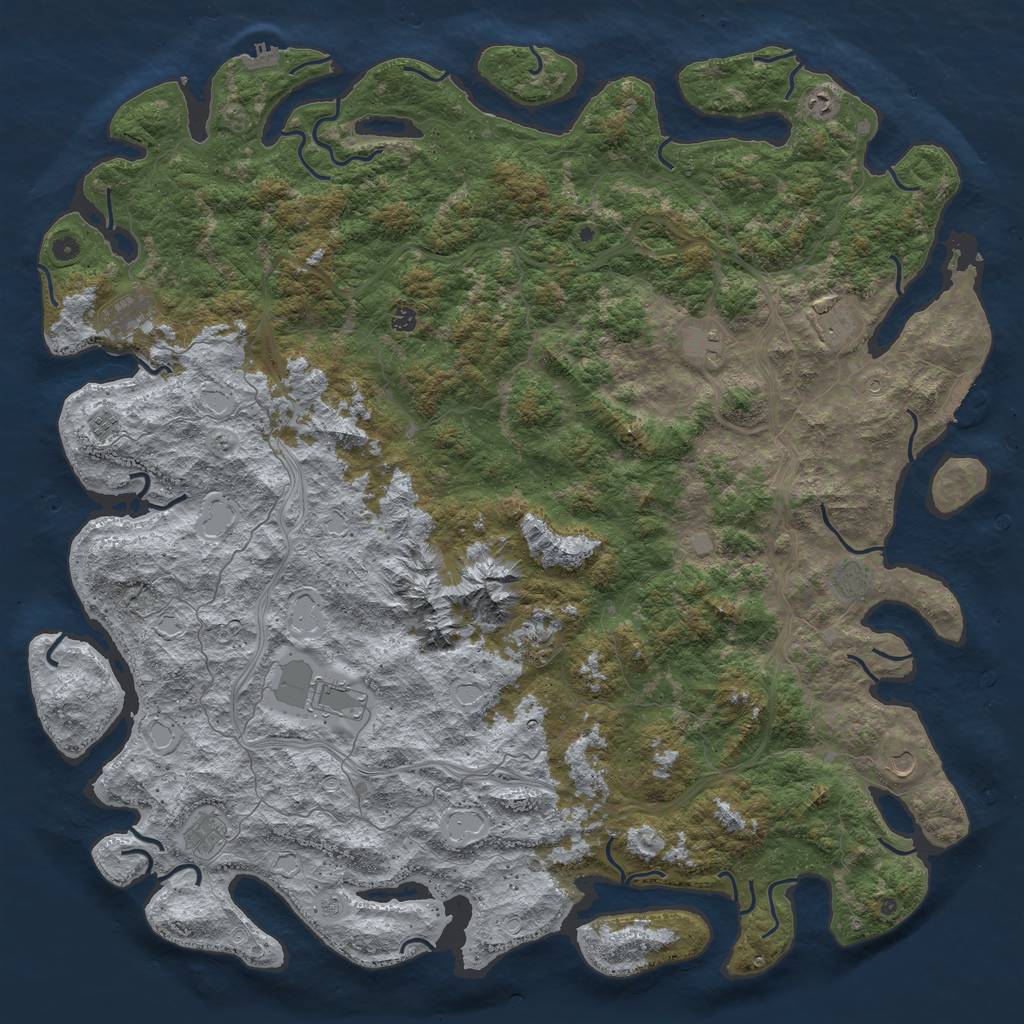 Rust Map: Procedural Map, Size: 6000, Seed: 26118, 20 Monuments