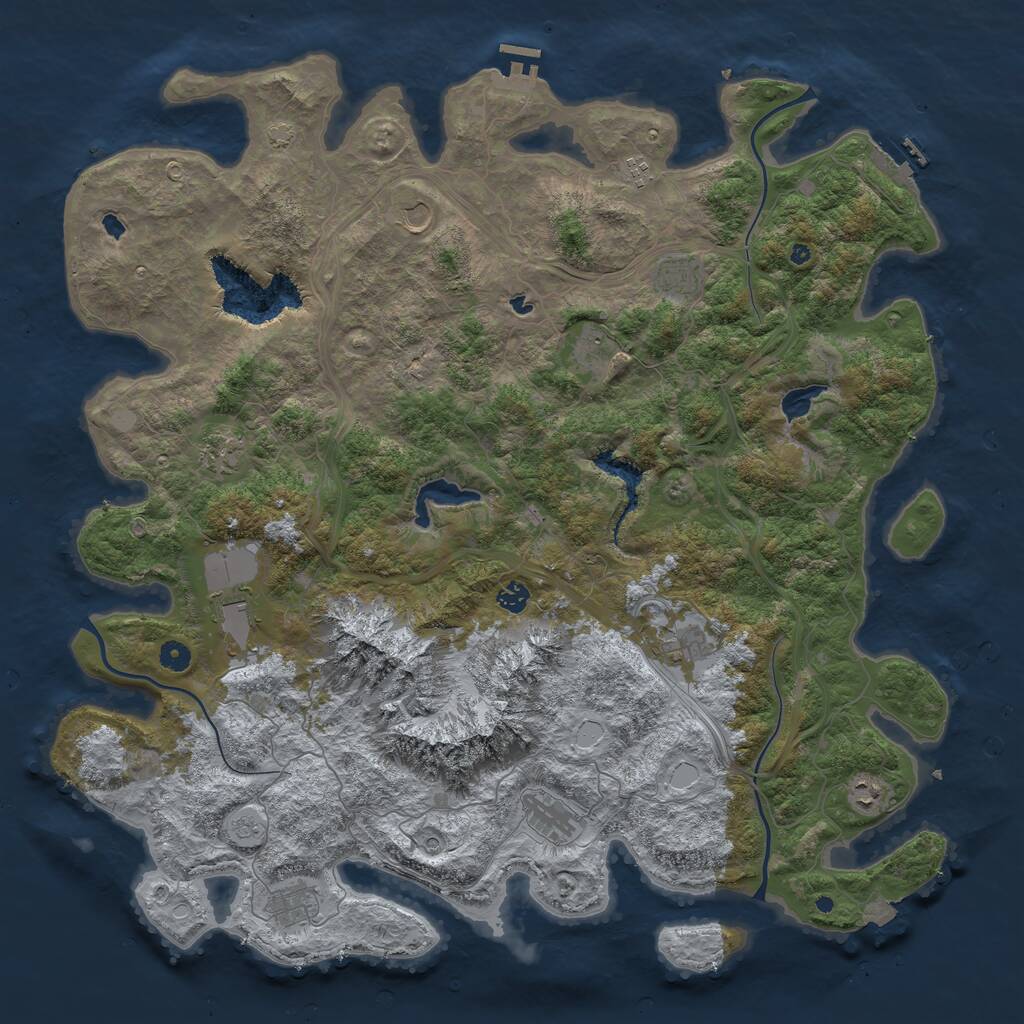 Rust Map: Procedural Map, Size: 5000, Seed: 1988314092, 17 Monuments