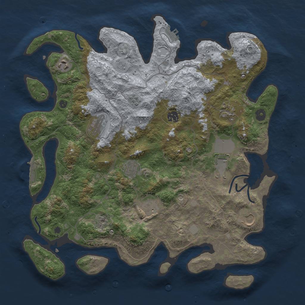 Rust Map: Procedural Map, Size: 4000, Seed: 29410482, 18 Monuments