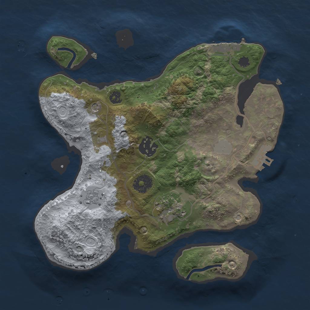 Rust Map: Procedural Map, Size: 2500, Seed: 172635211, 11 Monuments