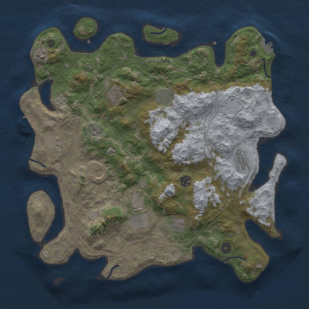 Rust Map: Procedural Map, Size: 4250, Seed: 786769928, 19 Monuments