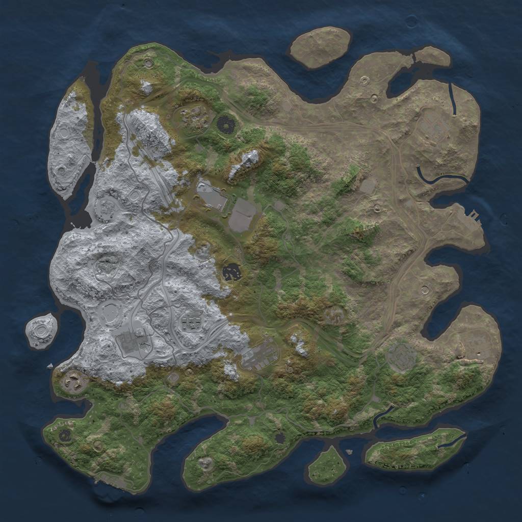 Rust Map: Procedural Map, Size: 4250, Seed: 492009, 19 Monuments