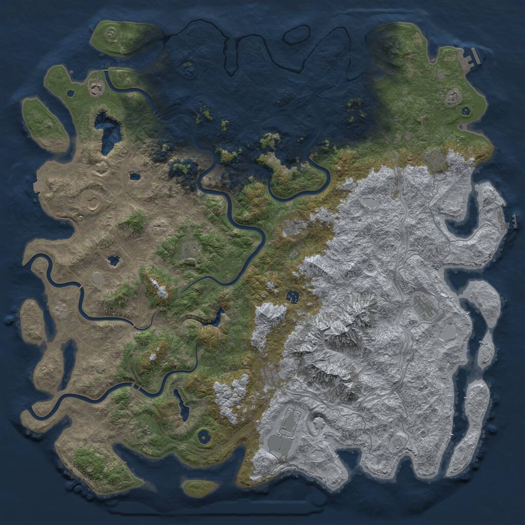 Rust Map: Procedural Map, Size: 6000, Seed: 192838420, 17 Monuments