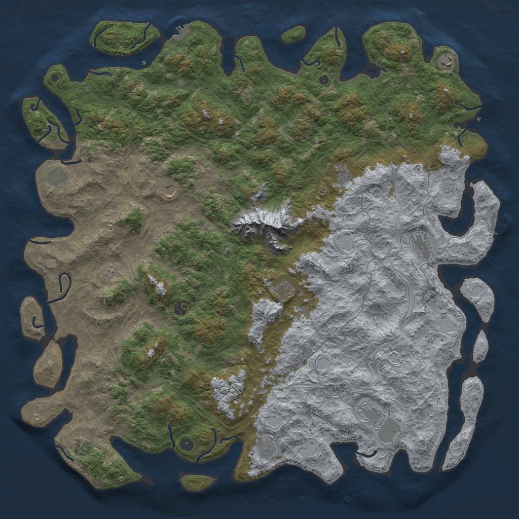 Rust Map: Procedural Map, Size: 6000, Seed: 192838420, 20 Monuments