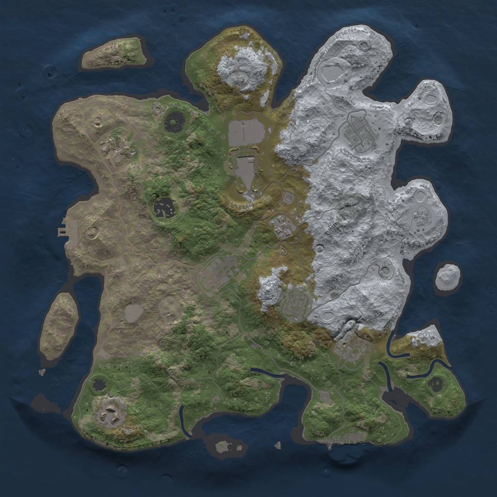 Rust Map: Procedural Map, Size: 3500, Seed: 1567024282, 18 Monuments