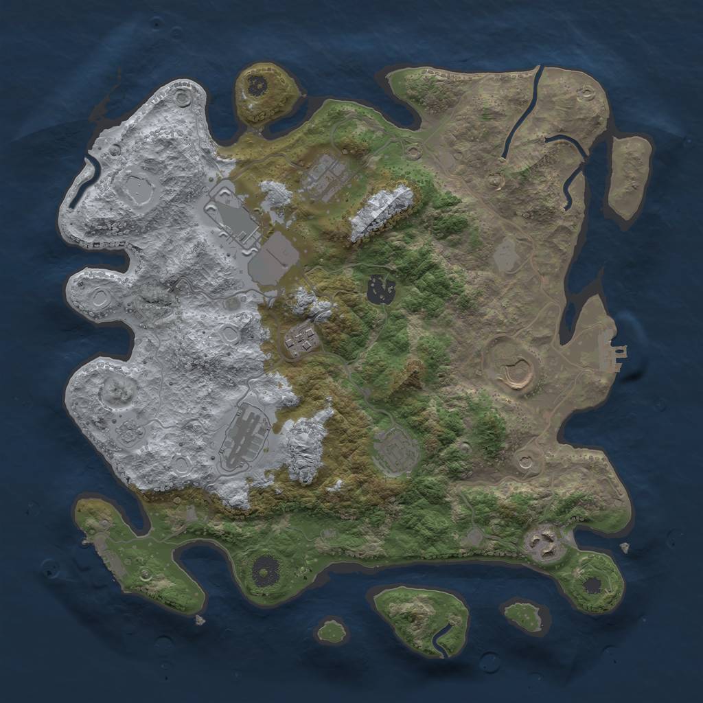 Rust Map: Procedural Map, Size: 3500, Seed: 11859321, 17 Monuments