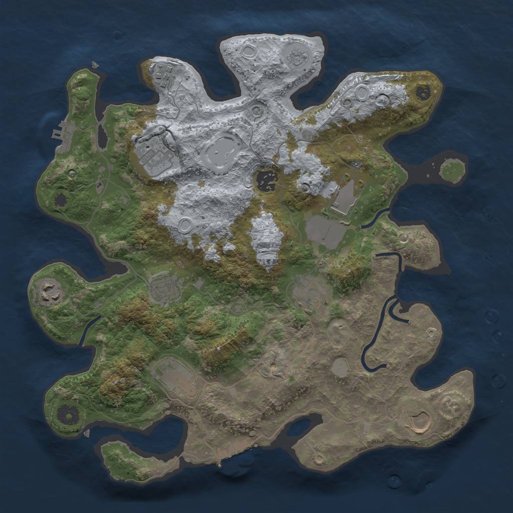 Rust Map: Procedural Map, Size: 3500, Seed: 162271597, 18 Monuments