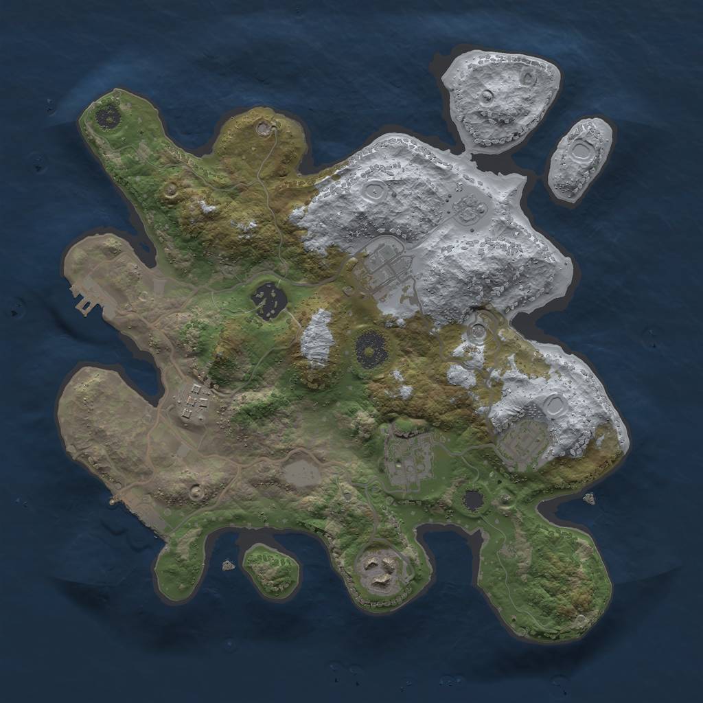 Rust Map: Procedural Map, Size: 3000, Seed: 21879, 15 Monuments