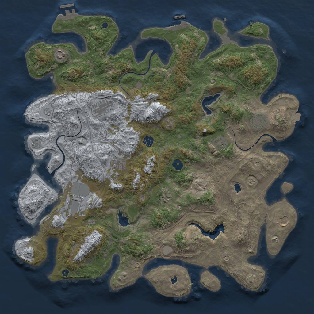 Rust Map: Procedural Map, Size: 4500, Seed: 1234474751, 16 Monuments