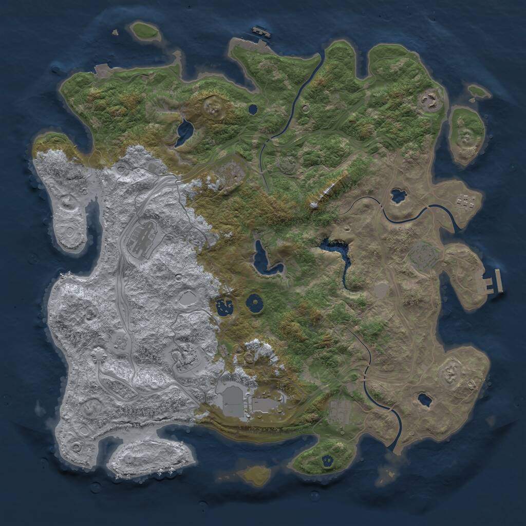 Rust Map: Procedural Map, Size: 4500, Seed: 1469347805, 15 Monuments