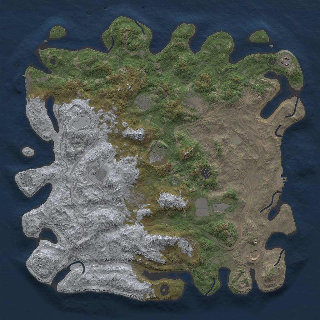 Rust Map: Procedural Map, Size: 4500, Seed: 851, 20 Monuments