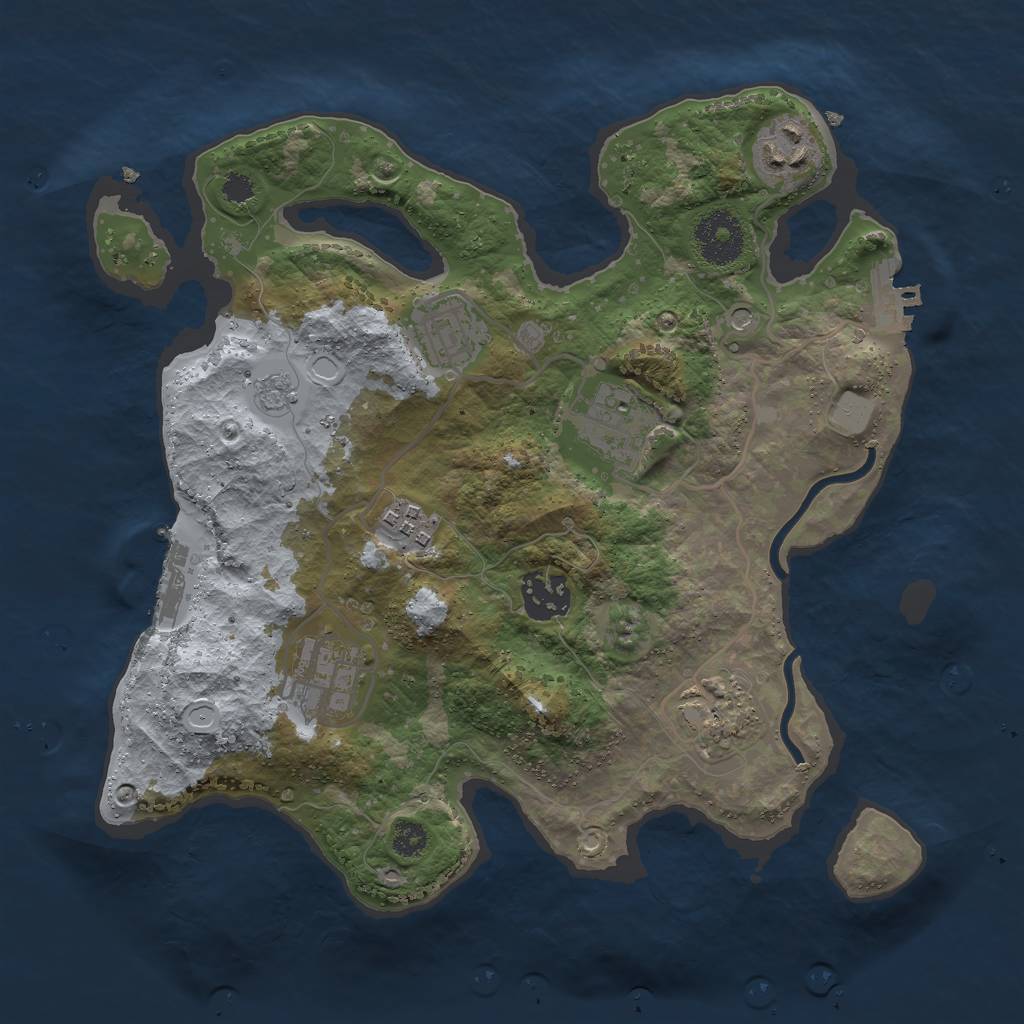 Rust Map: Procedural Map, Size: 3000, Seed: 97840959, 16 Monuments