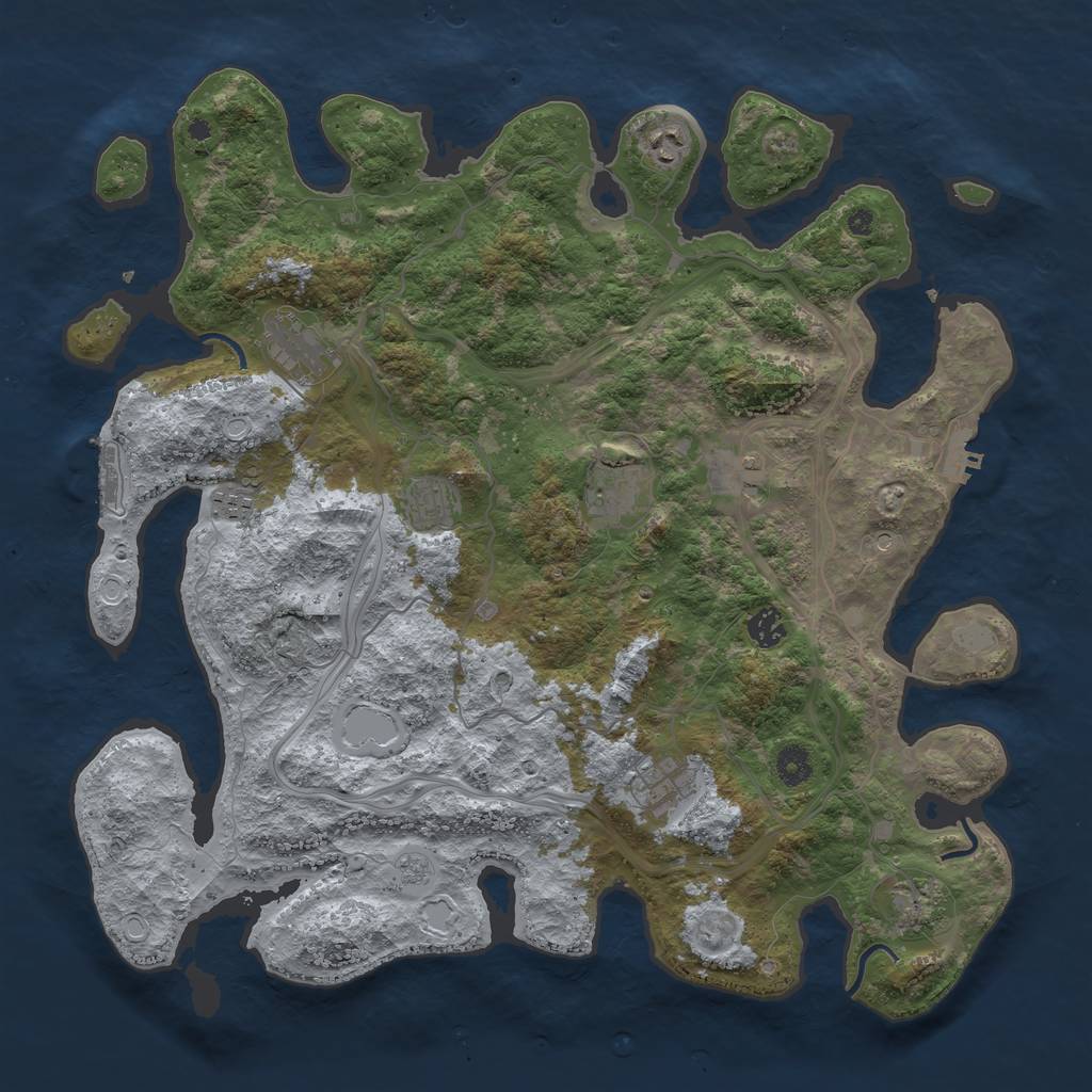 Rust Map: Procedural Map, Size: 4250, Seed: 104485605, 18 Monuments
