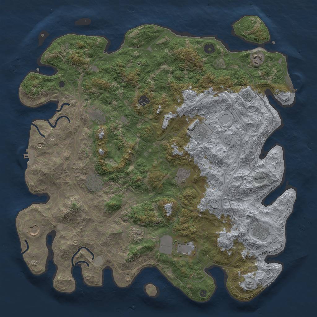 Rust Map: Procedural Map, Size: 4500, Seed: 1462019976, 20 Monuments